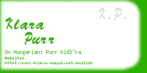 klara purr business card